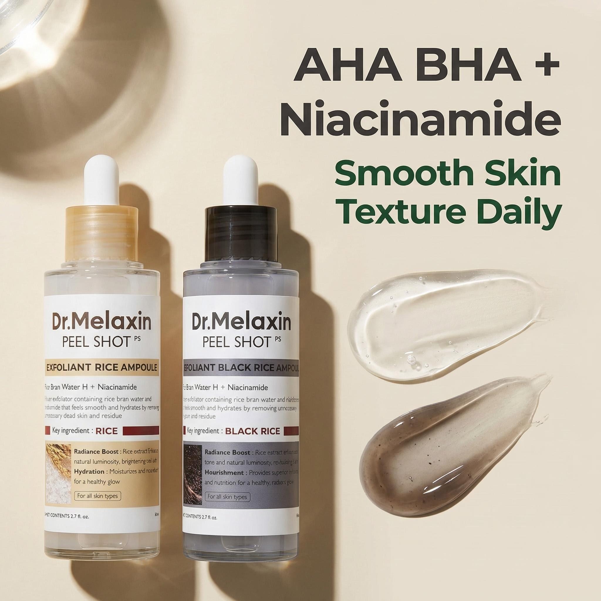 Aha Bha Exfoliant - Ampoule exfoliante au riz noir 80ml,