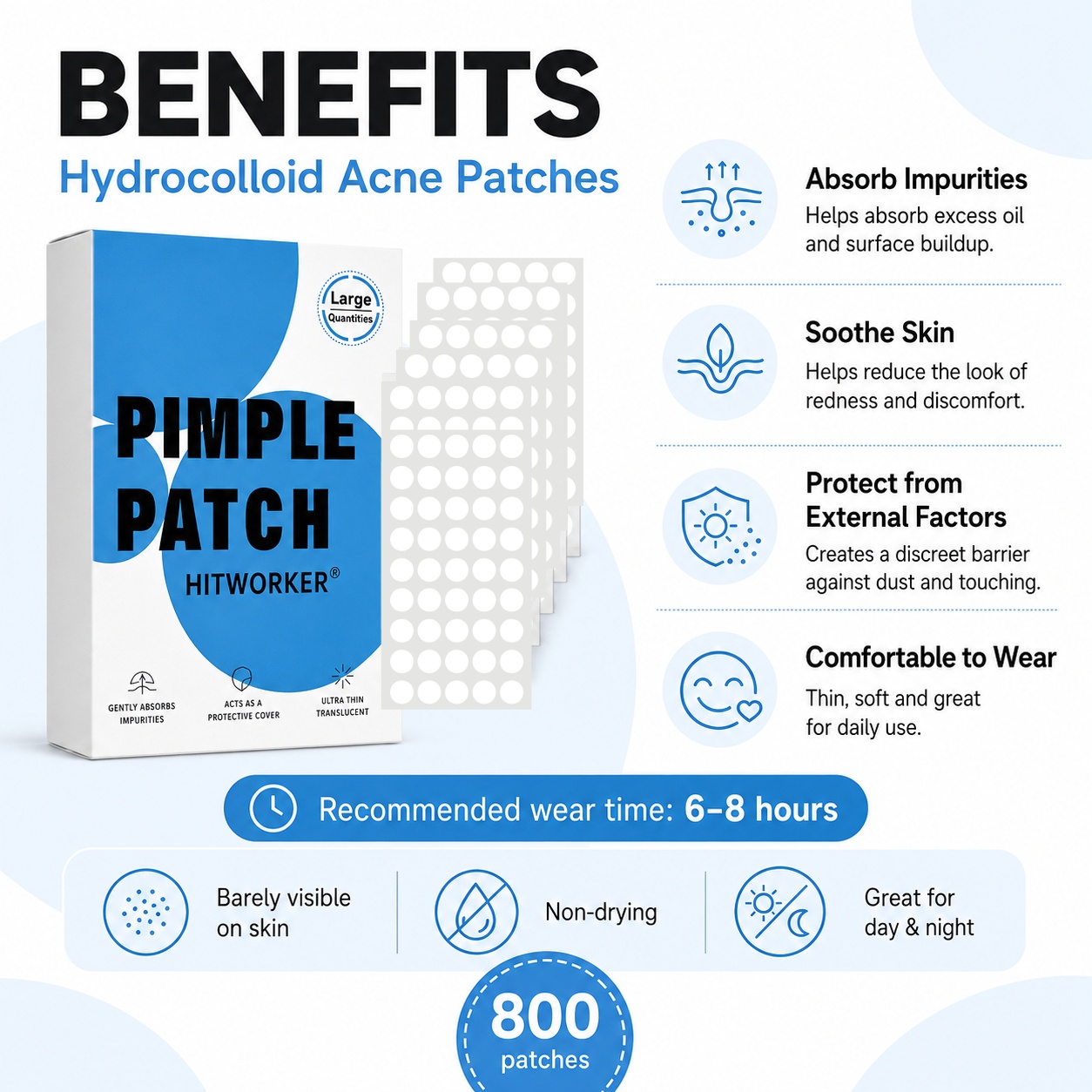 800 Patchs Hydrocolloïdes pour - Skincare Oil Control avis et prix